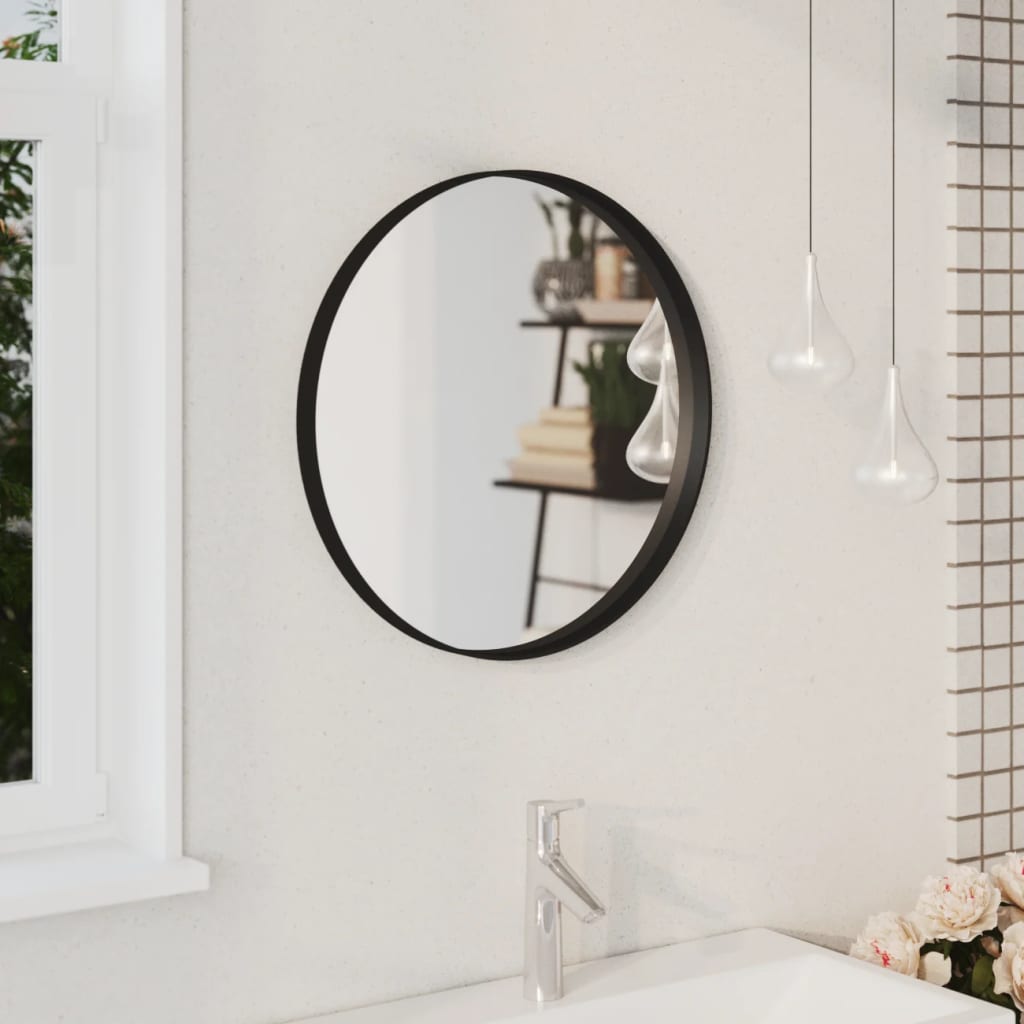 vidaXL Wandspiegel 50 cm zwart - Aashly