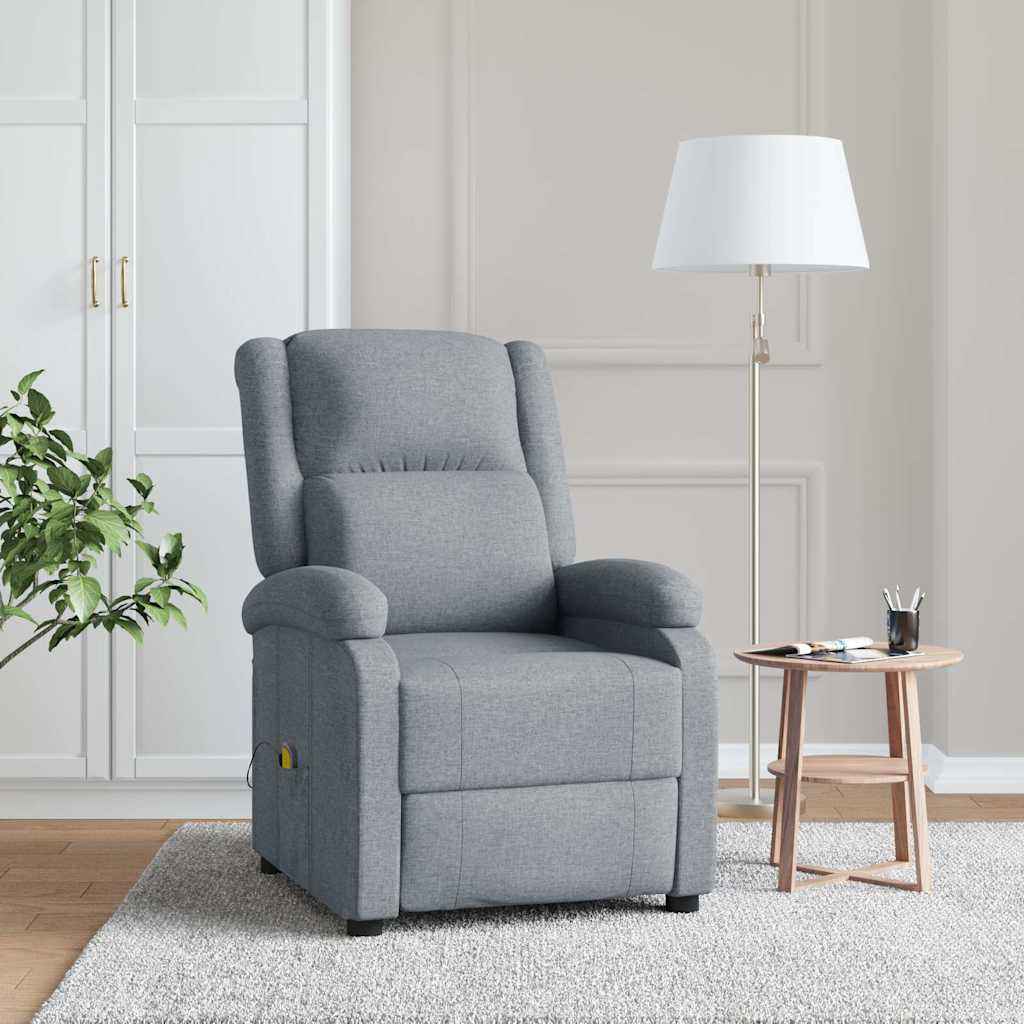 vidaXL Massagestoel stof crèmekleurig