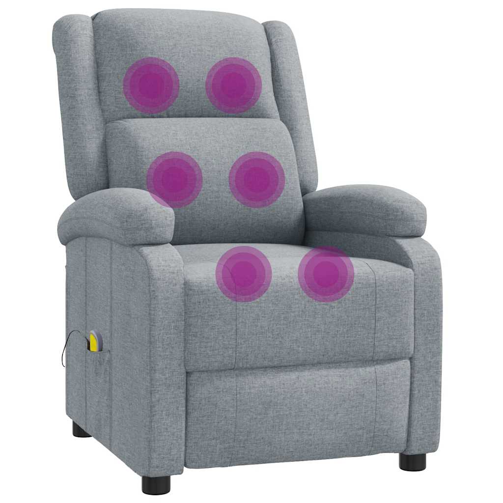 vidaXL Massagestoel stof crèmekleurig