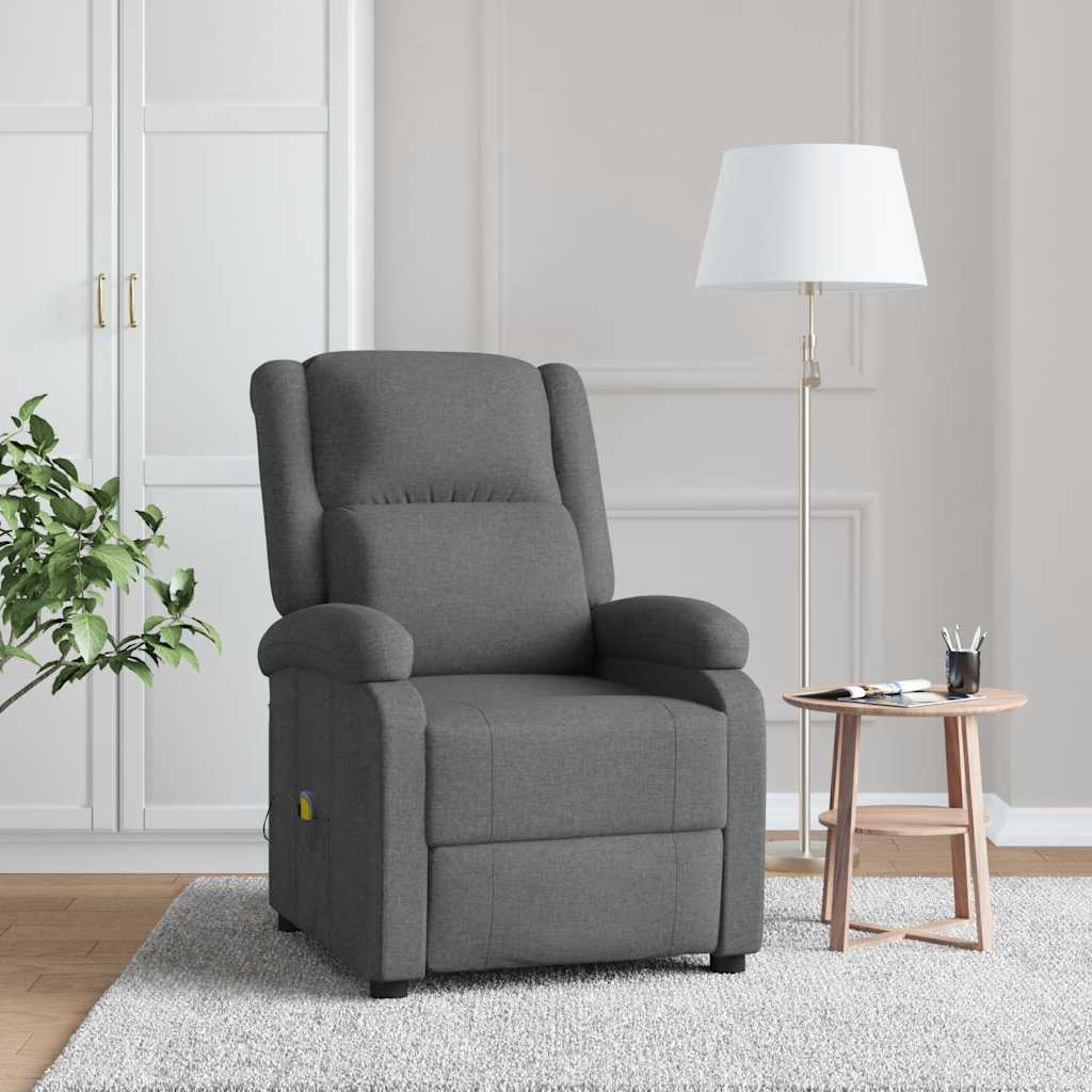 vidaXL Massagestoel stof crèmekleurig