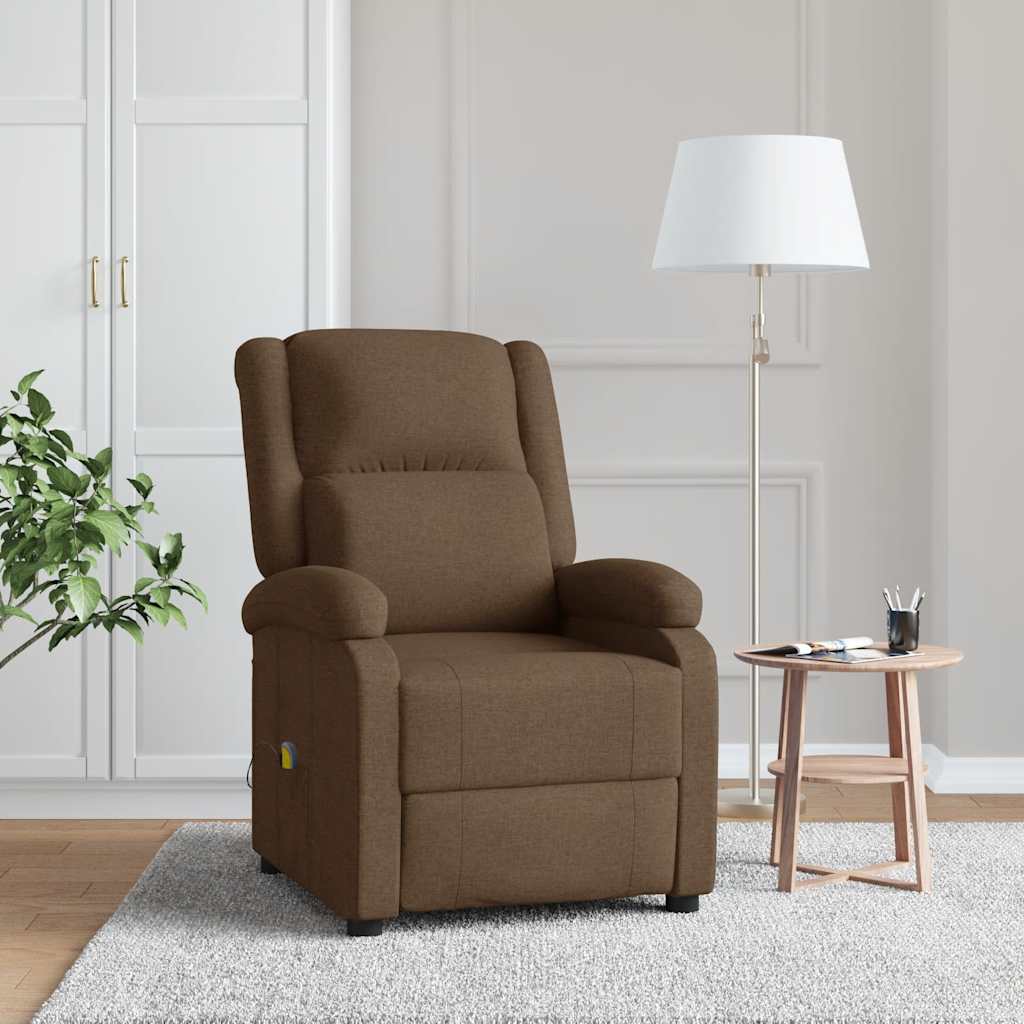 vidaXL Massagestoel stof crèmekleurig