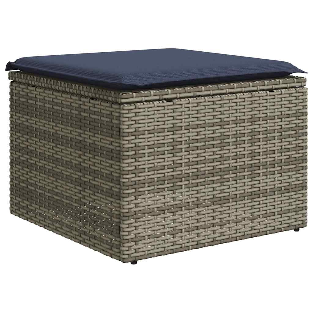 vidaXL 11-delige tuinbankset met kussens, zwart polyrotan
