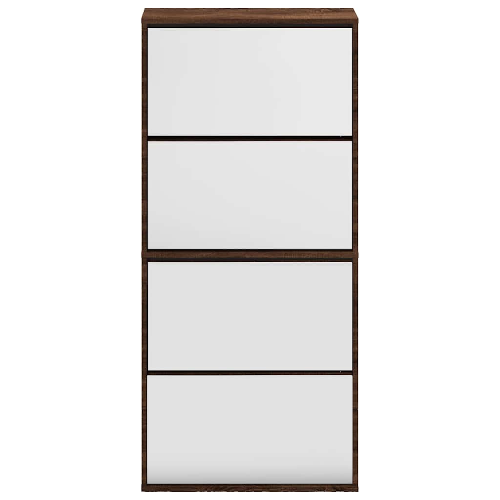 vidaXL Schoenenkast met 4 spiegels 63x17x134 cm eikenhout