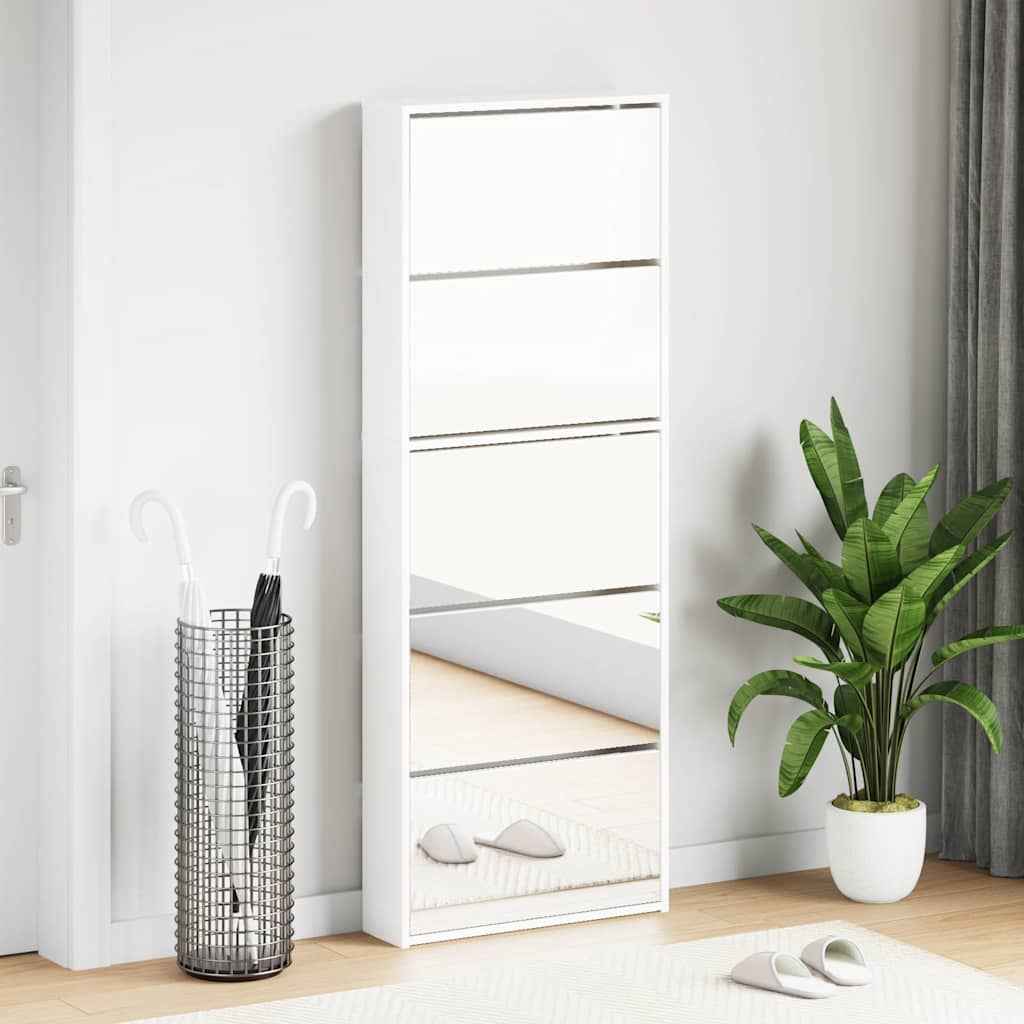vidaXL Schoenenkast met 5 spiegels 63x17x169,5 cm eikenhout
