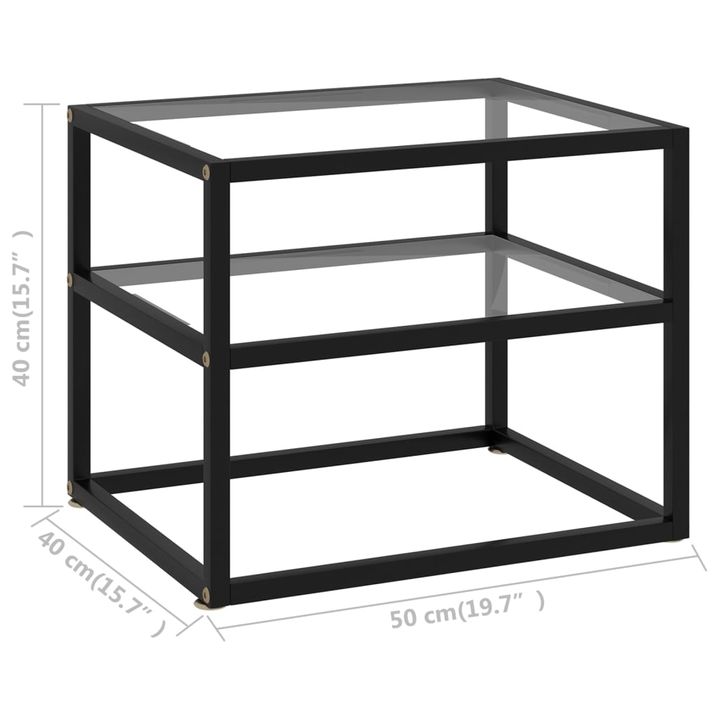 vidaXL Wandtafel 50x40x40 cm gehard glas transparant