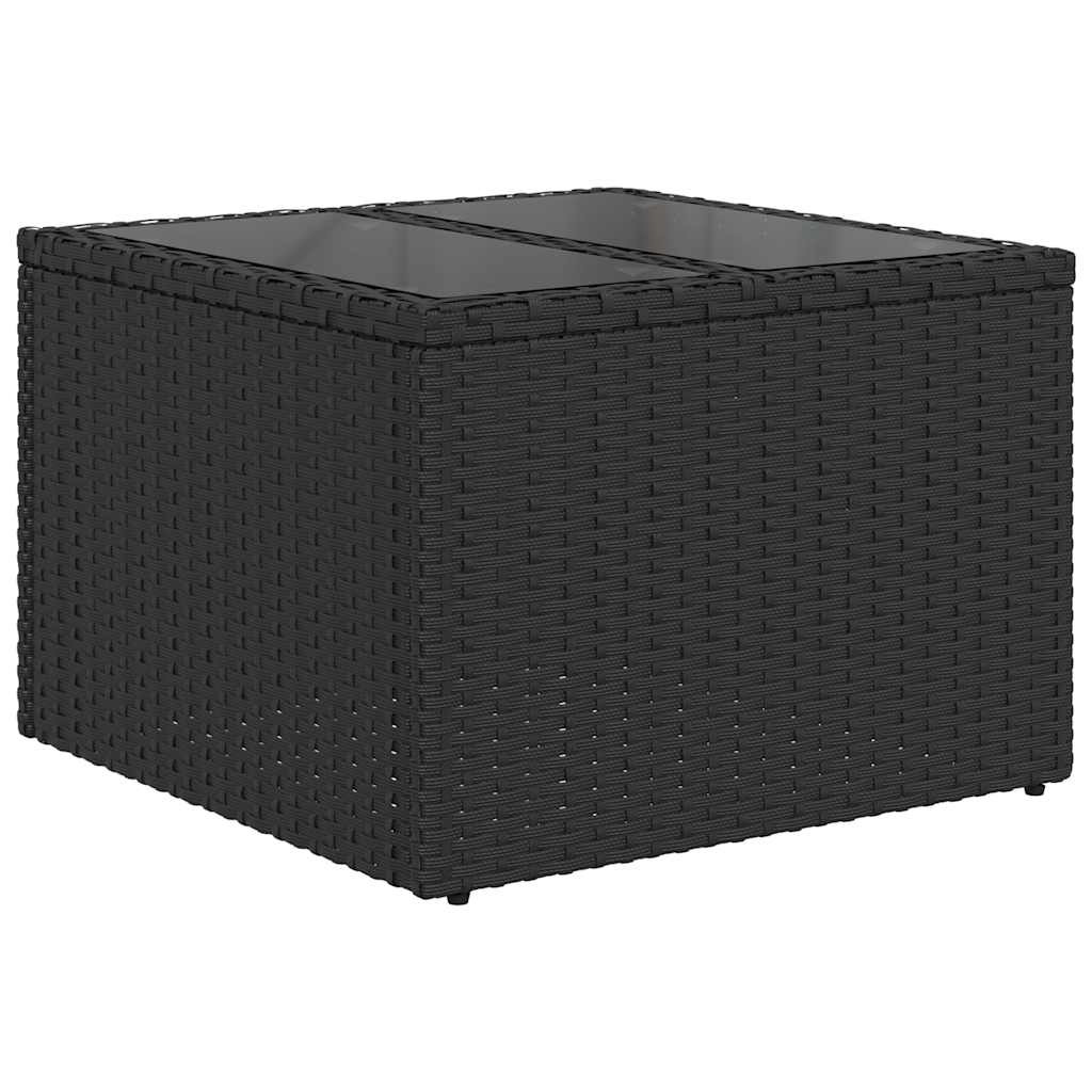 vidaXL 11-delige tuinbankset met kussens, zwart polyrotan