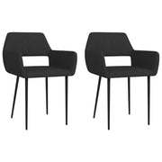 vidaXL Eetkamerstoelen 2 st stof zwart