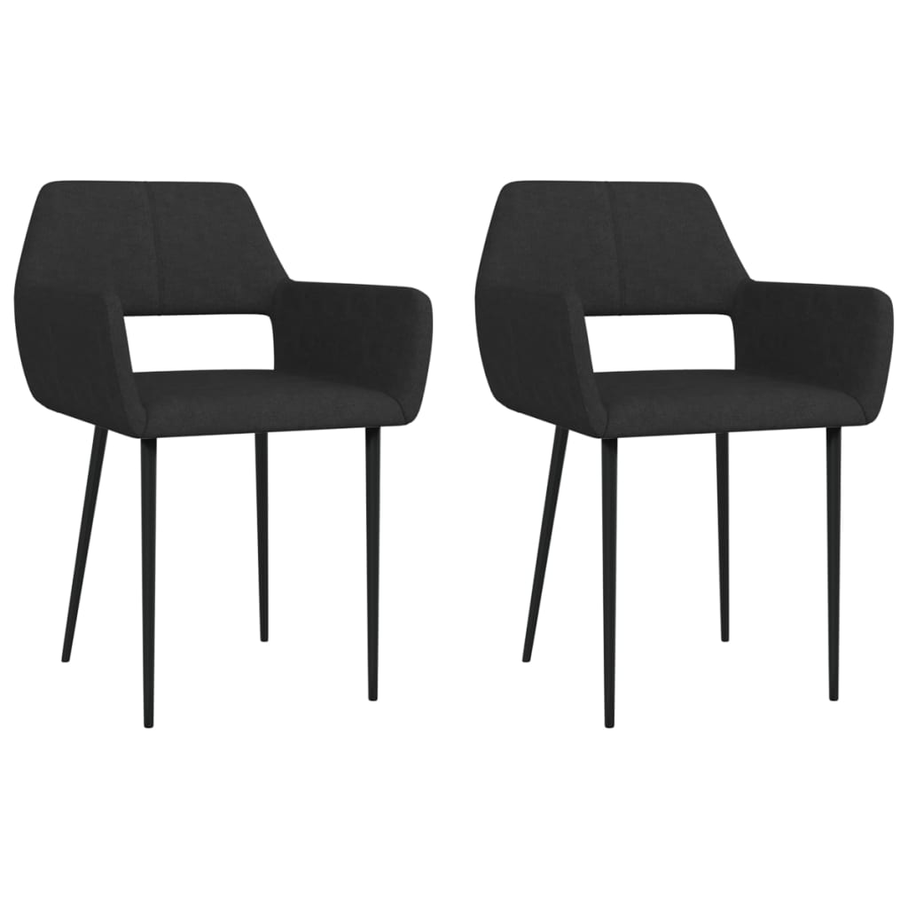 vidaXL Eetkamerstoelen 2 st stof zwart