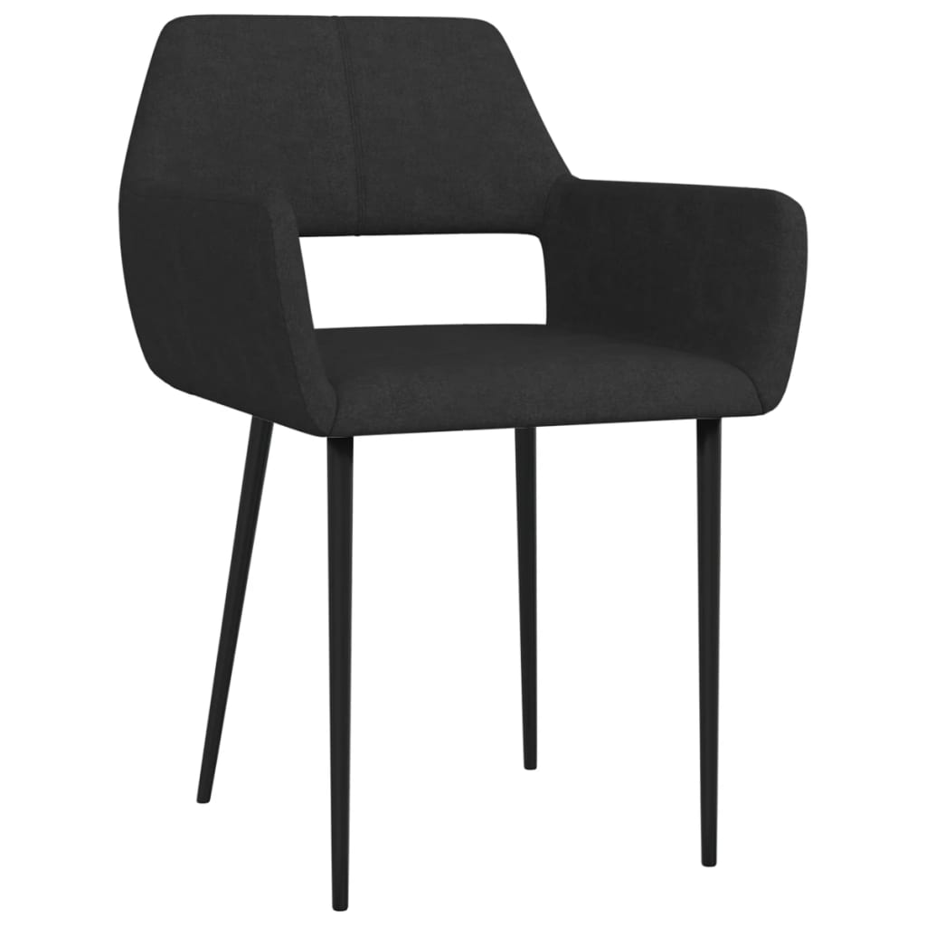 vidaXL Eetkamerstoelen 2 st stof zwart