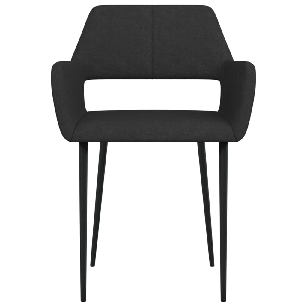 vidaXL Eetkamerstoelen 2 st stof zwart