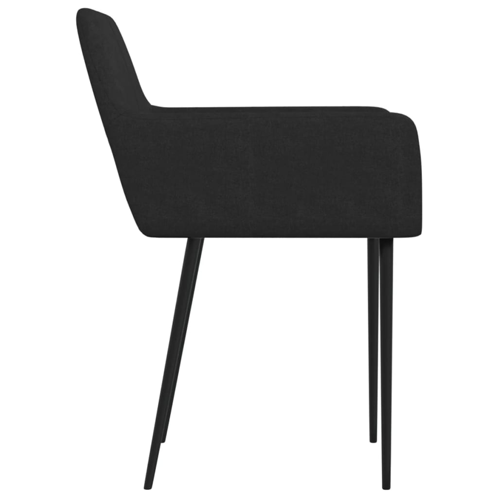 vidaXL Eetkamerstoelen 2 st stof zwart