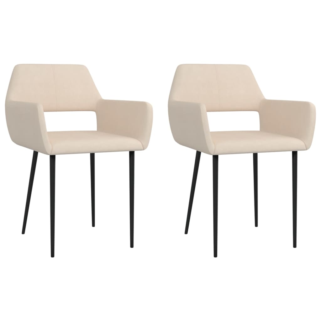 vidaXL Eetkamerstoelen 2 st stof zwart
