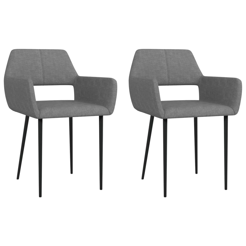 vidaXL Eetkamerstoelen 2 st stof zwart