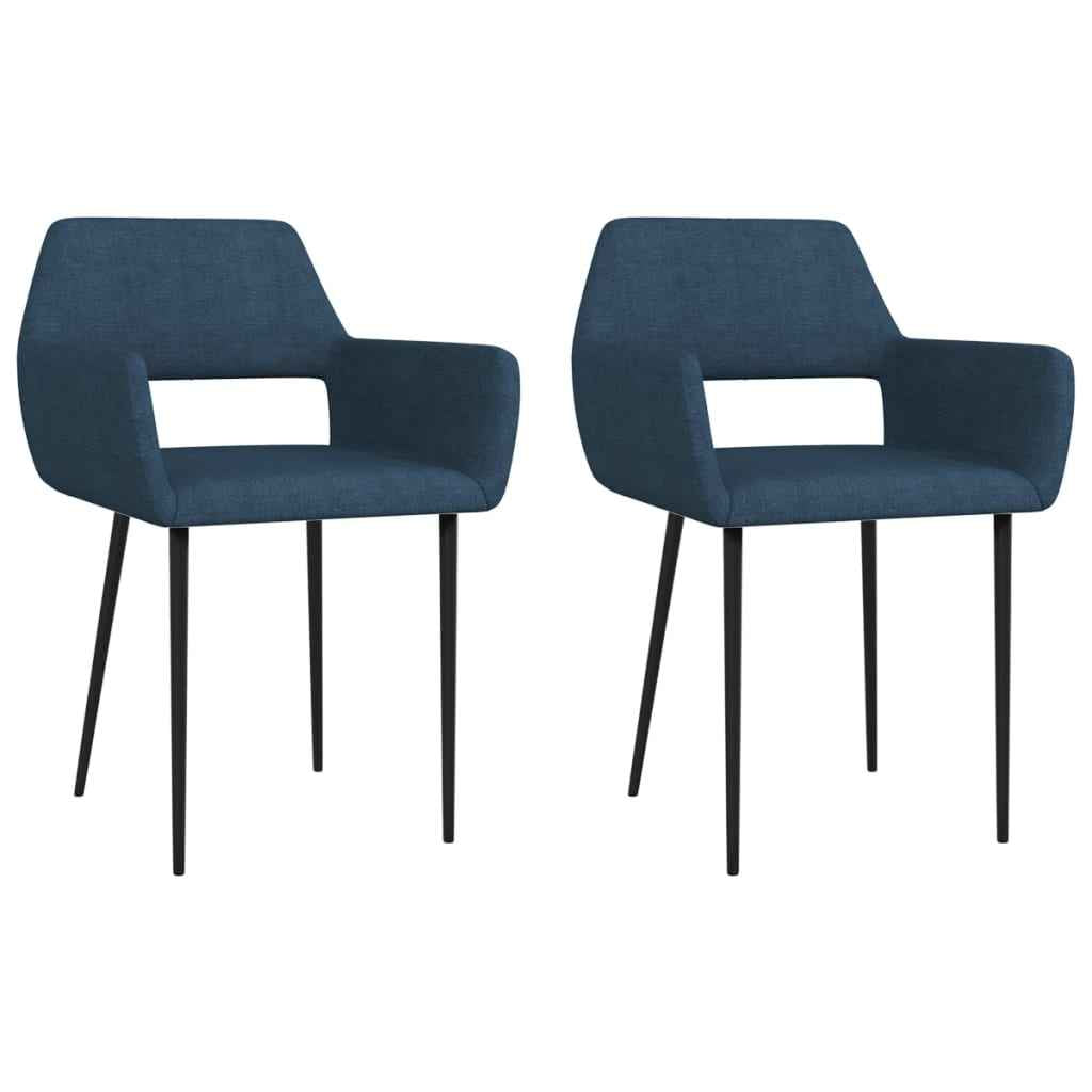 vidaXL Eetkamerstoelen 2 st stof zwart