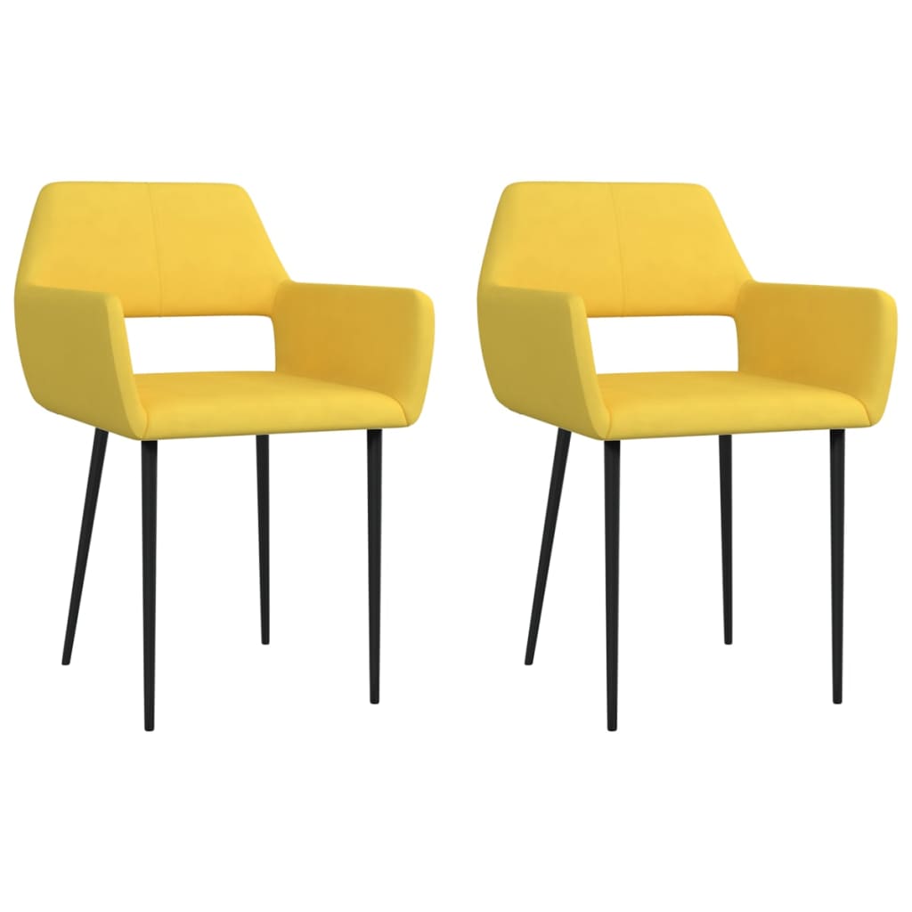 vidaXL Eetkamerstoelen 2 st stof zwart
