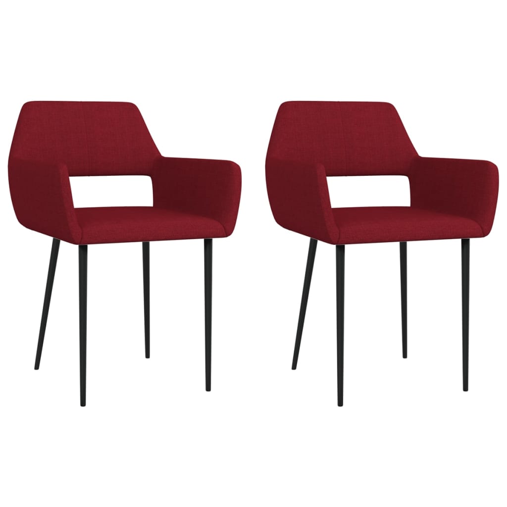 vidaXL Eetkamerstoelen 2 st stof zwart