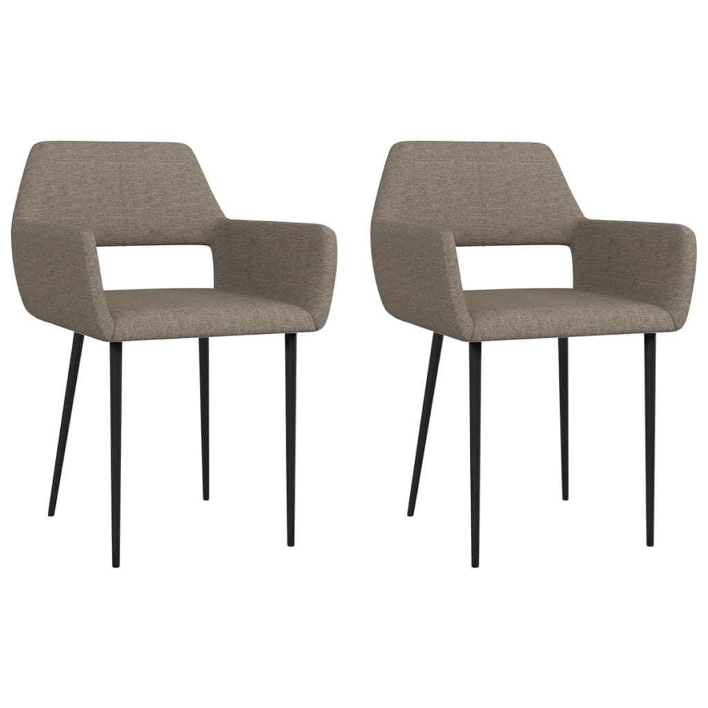vidaXL Eetkamerstoelen 2 st stof zwart