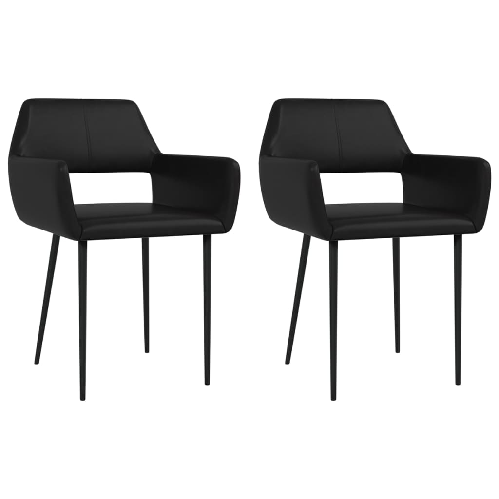 vidaXL Eetkamerstoelen 2 st kunstleer zwart