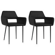 vidaXL Eetkamerstoelen 2 st kunstleer zwart
