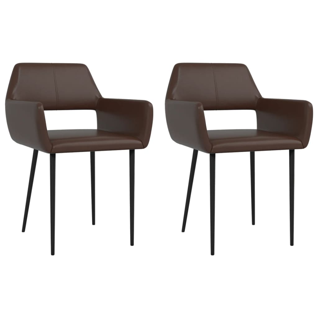 vidaXL Eetkamerstoelen 2 st kunstleer zwart