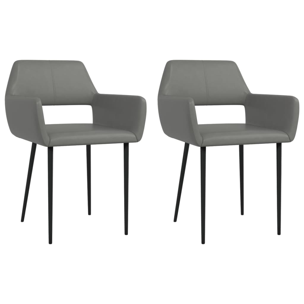 vidaXL Eetkamerstoelen 2 st kunstleer zwart