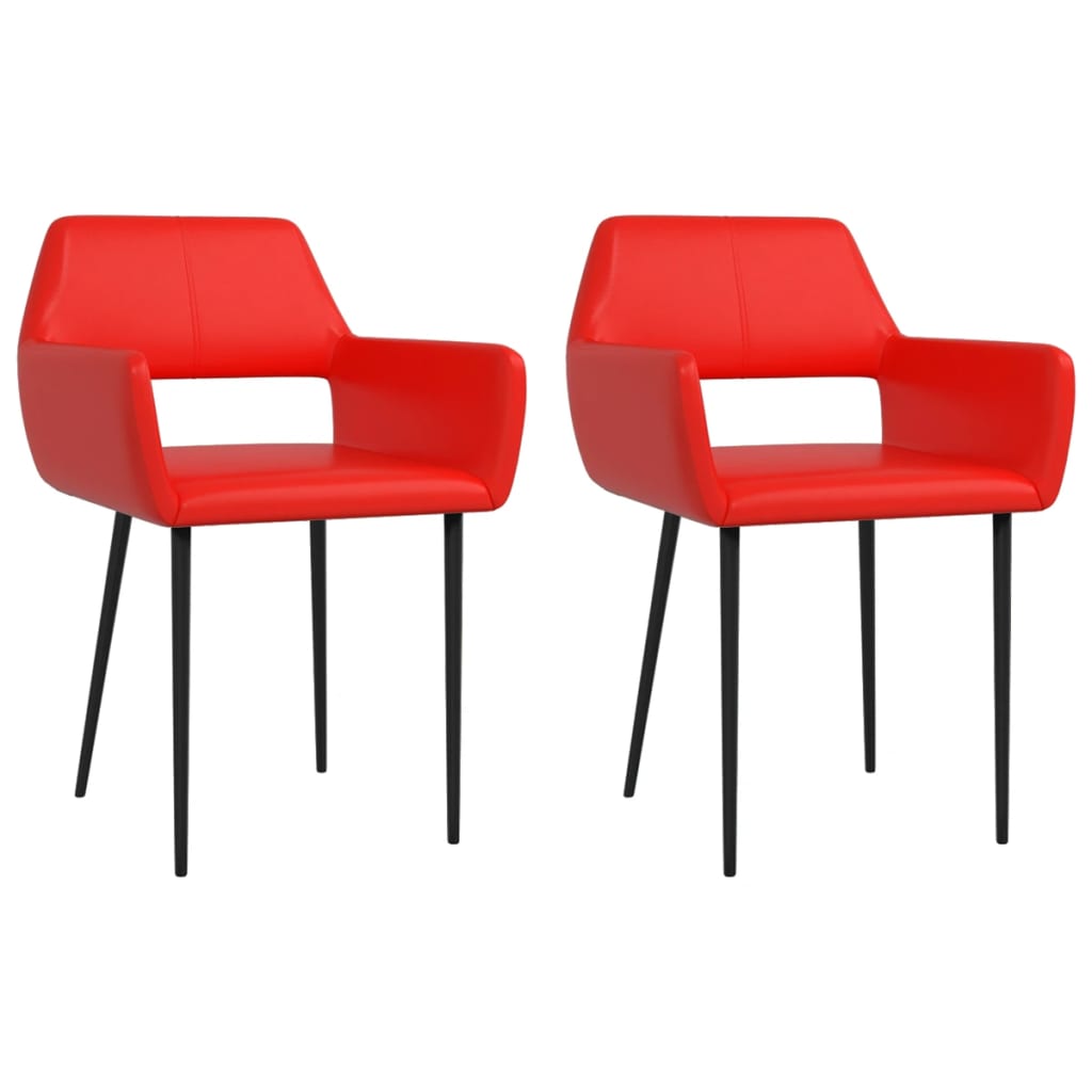 vidaXL Eetkamerstoelen 2 st kunstleer zwart