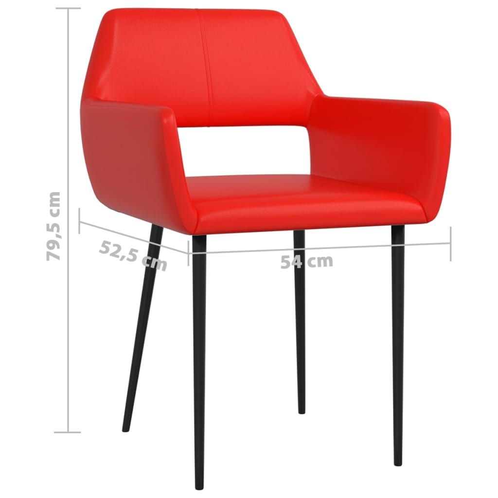 vidaXL Eetkamerstoelen 2 st kunstleer zwart