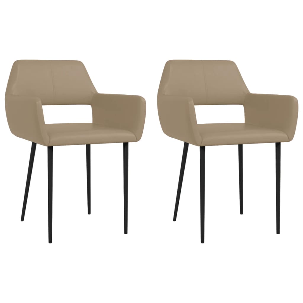 vidaXL Eetkamerstoelen 2 st kunstleer zwart