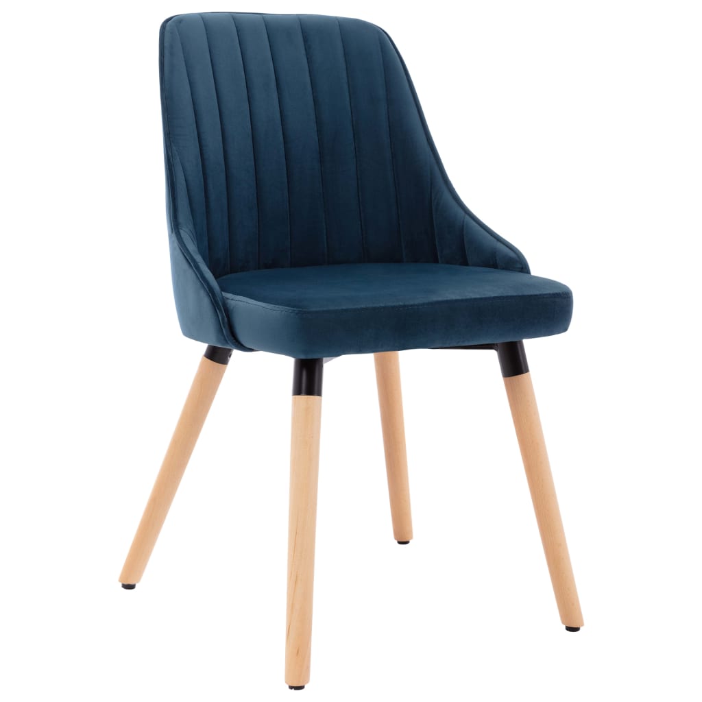 vidaXL Eetkamerstoelen 2 st fluweel blauw