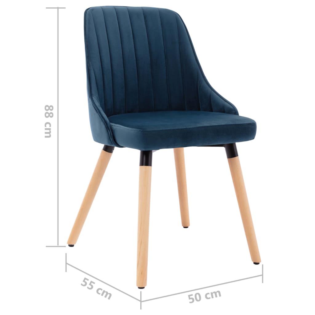 vidaXL Eetkamerstoelen 2 st fluweel blauw