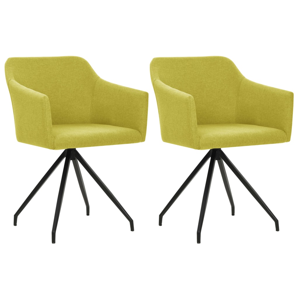 vidaXL Eetkamerstoelen draaibaar 2 st stof lichtgrijs