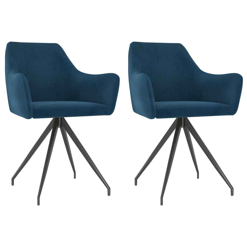 vidaXL Eetkamerstoelen 2 st fluweel blauw