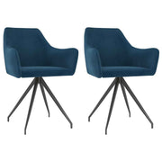 vidaXL Eetkamerstoelen 2 st fluweel blauw