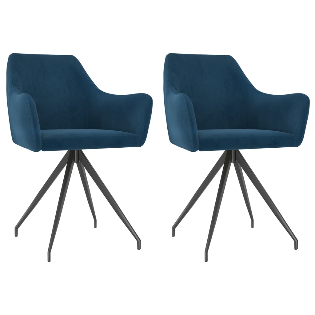 vidaXL Eetkamerstoelen 2 st fluweel blauw