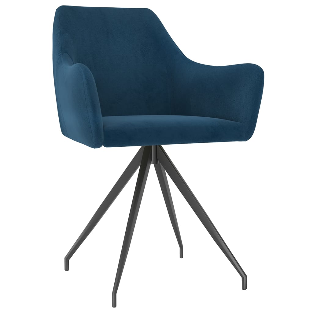 vidaXL Eetkamerstoelen 2 st fluweel blauw