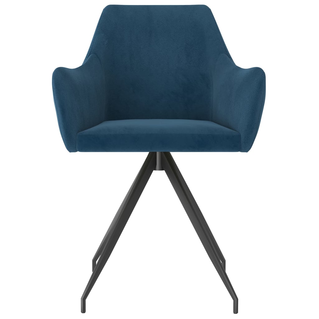 vidaXL Eetkamerstoelen 2 st fluweel blauw