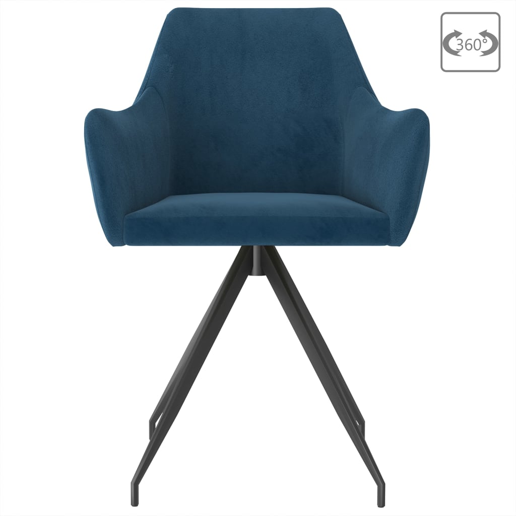 vidaXL Eetkamerstoelen 2 st fluweel blauw