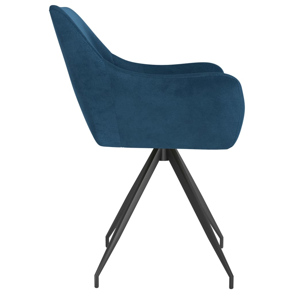 vidaXL Eetkamerstoelen 2 st fluweel blauw