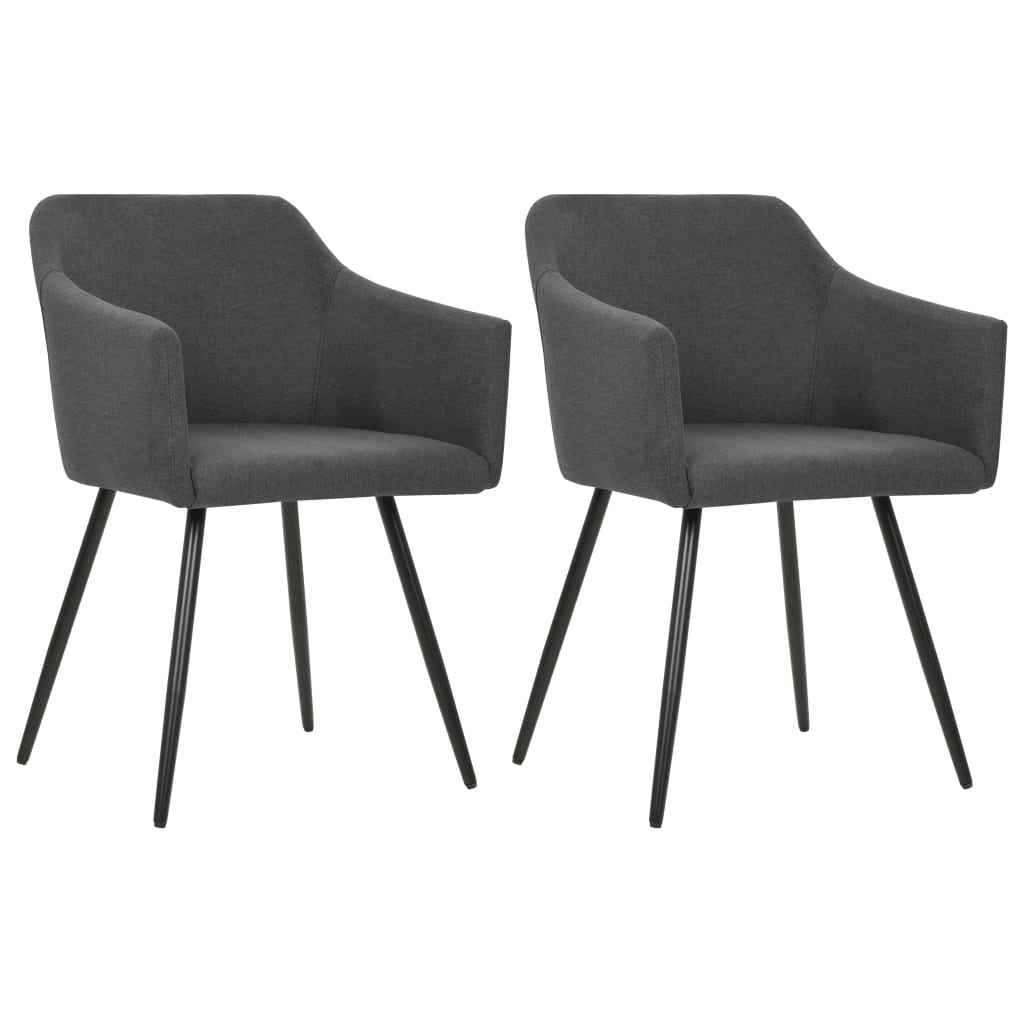 vidaXL Eetkamerstoelen 2 st stof lichtgrijs