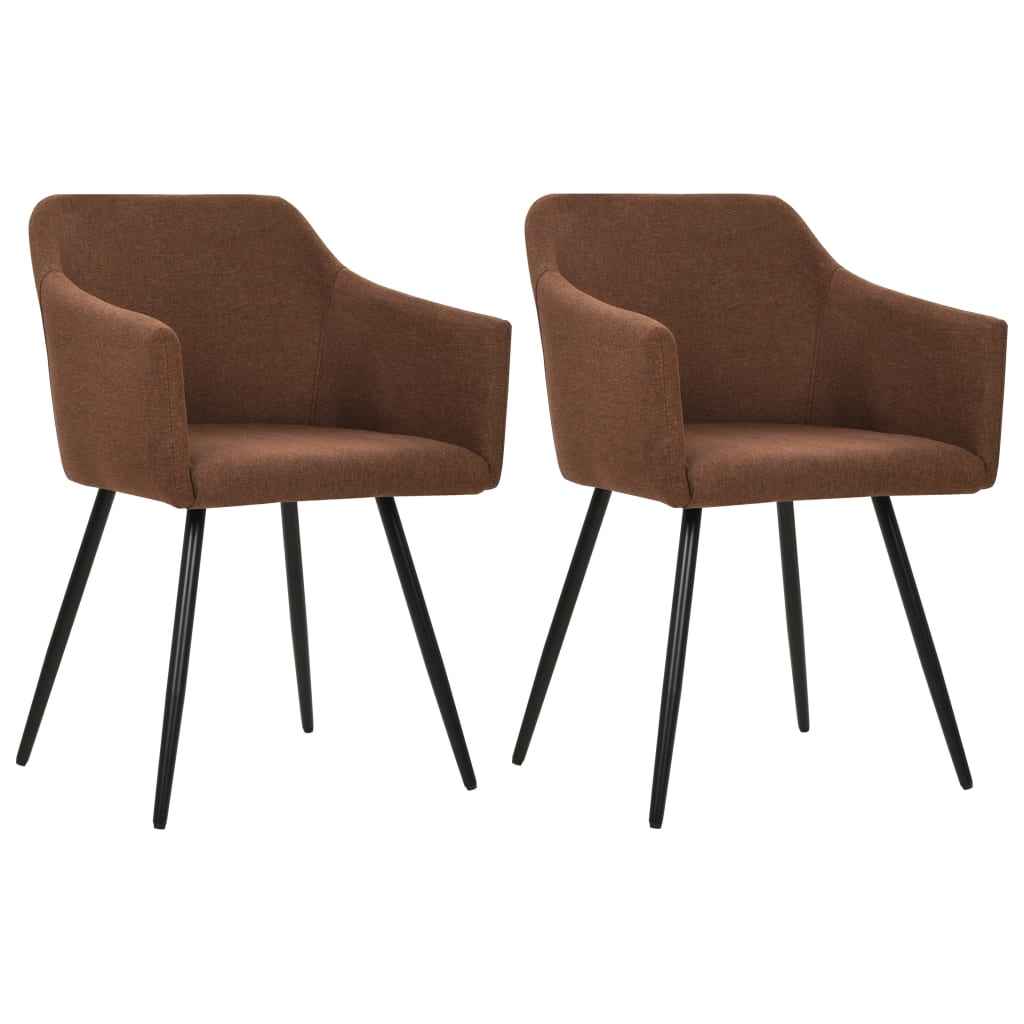 vidaXL Eetkamerstoelen 2 st stof lichtgrijs