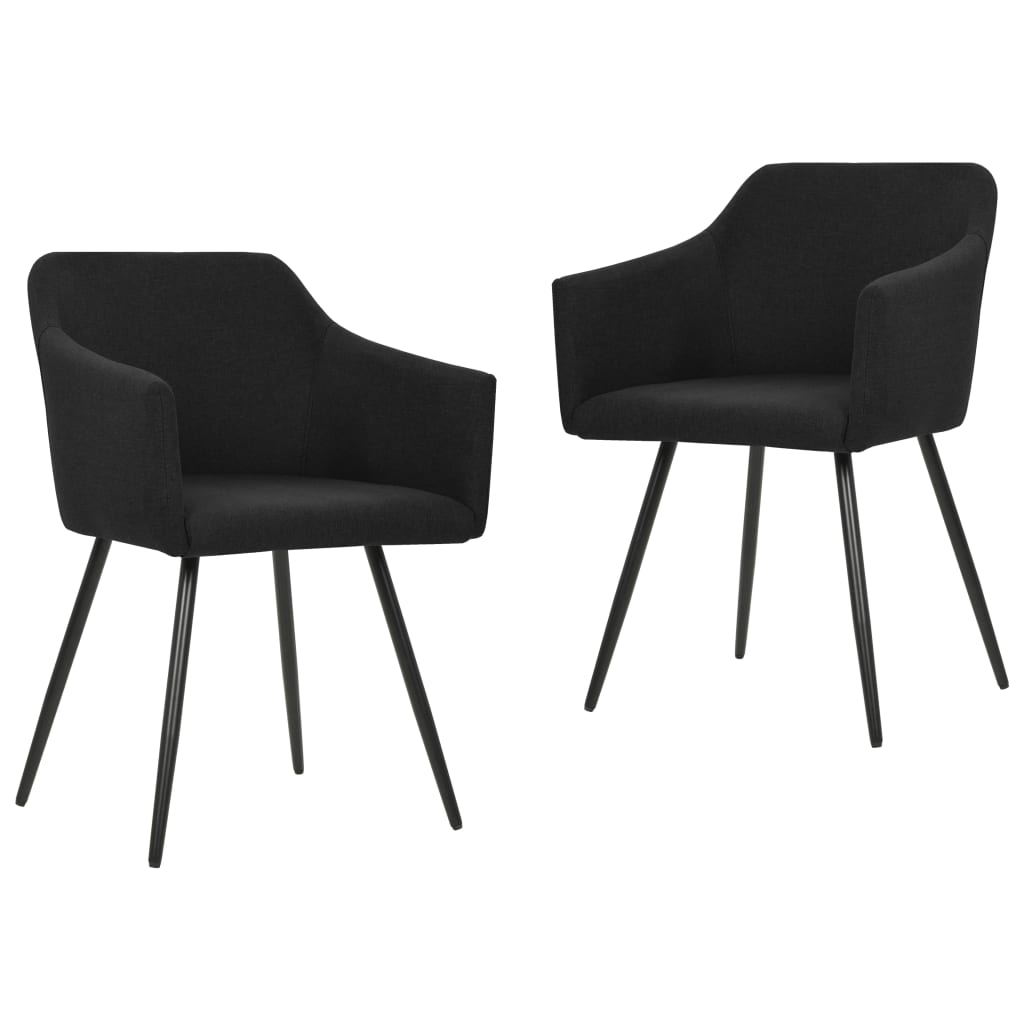 vidaXL Eetkamerstoelen 2 st stof lichtgrijs