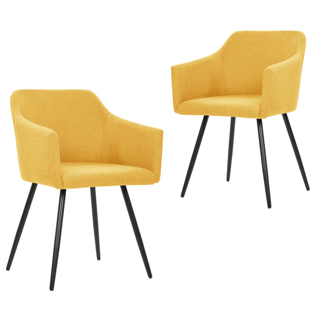 vidaXL Eetkamerstoelen 2 st stof lichtgrijs