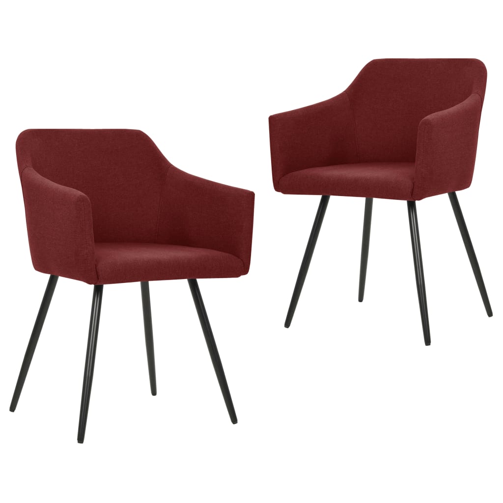 vidaXL Eetkamerstoelen 2 st stof lichtgrijs