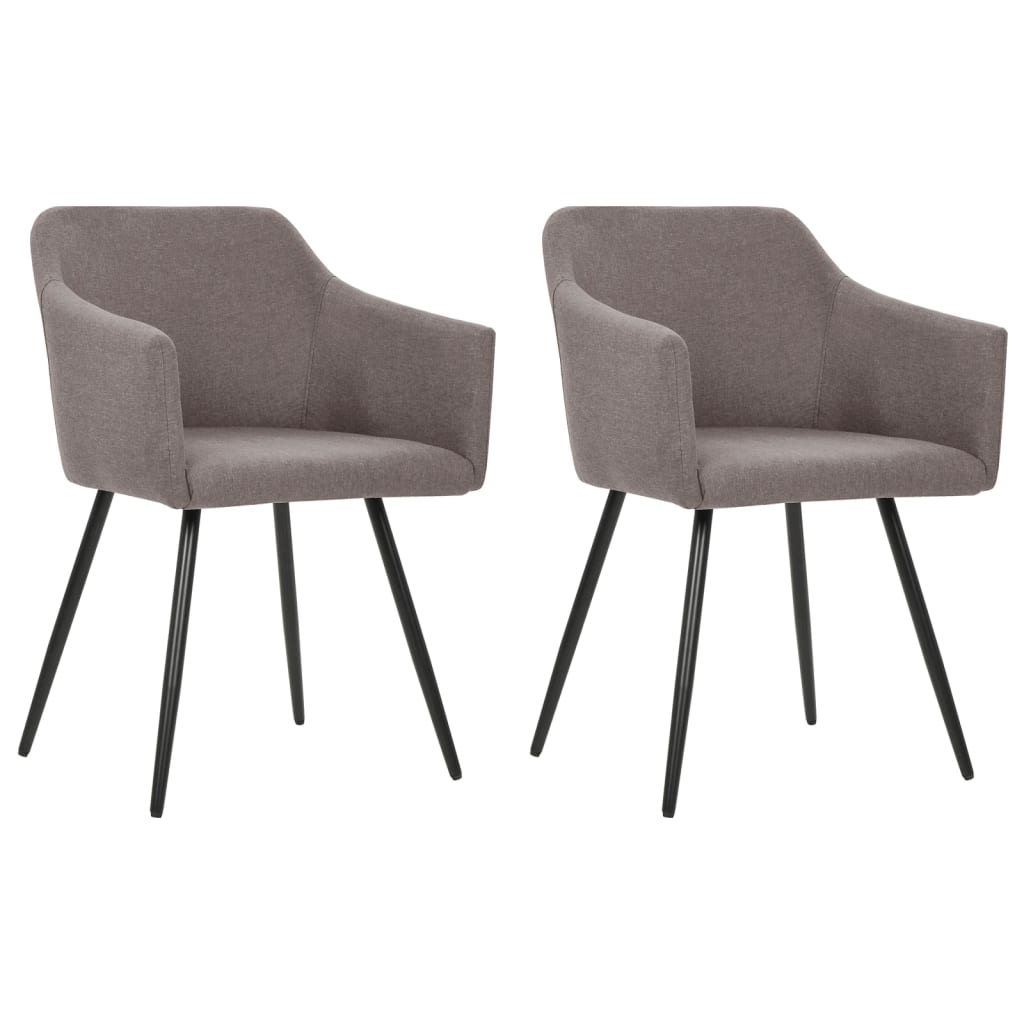 vidaXL Eetkamerstoelen 2 st stof lichtgrijs