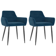 vidaXL Eetkamerstoelen 2 st fluweel blauw