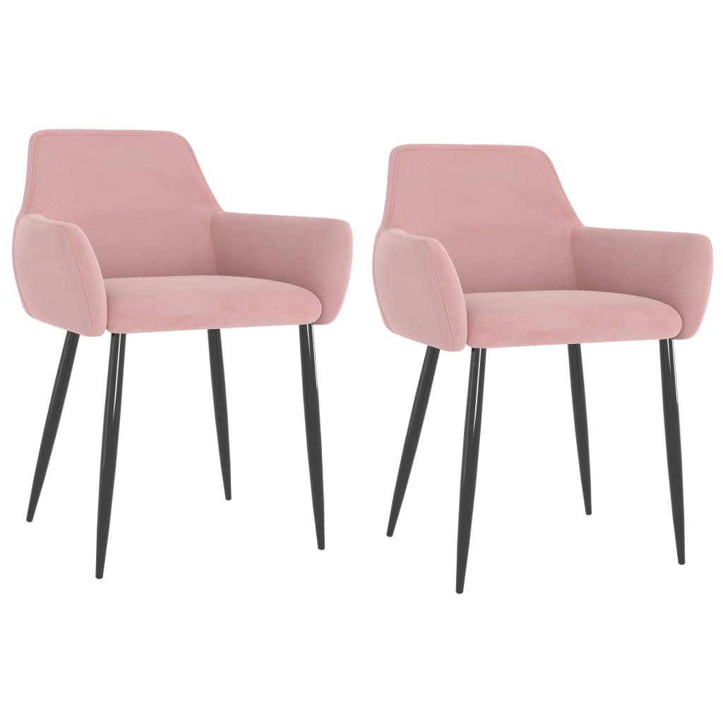 vidaXL Eetkamerstoelen 2 st fluweel blauw