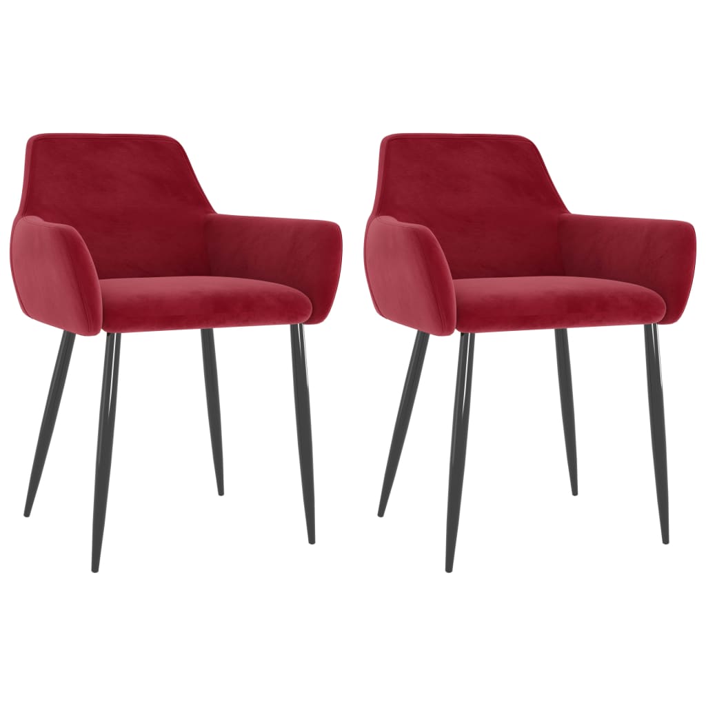 vidaXL Eetkamerstoelen 2 st fluweel blauw
