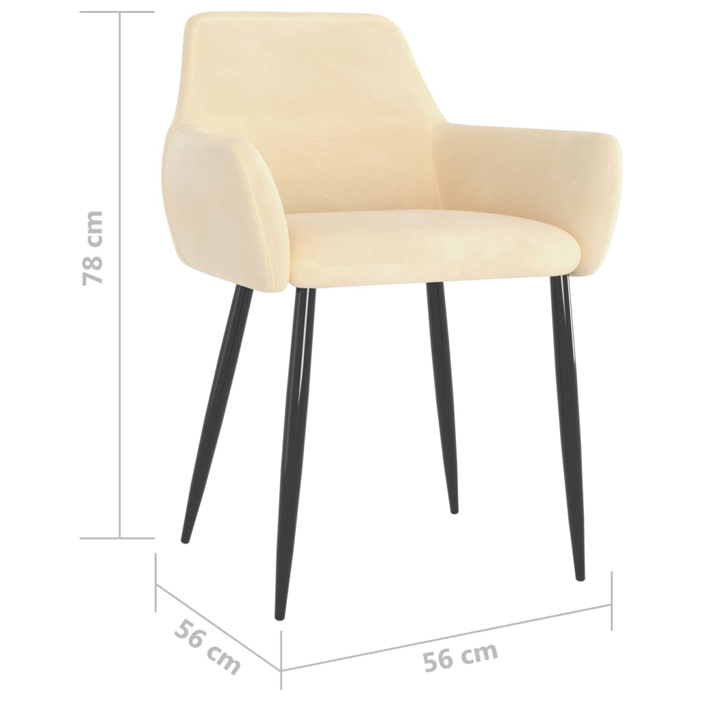vidaXL Eetkamerstoelen 2 st fluweel blauw