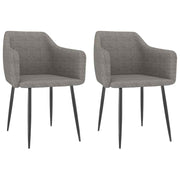 vidaXL Eetkamerstoelen 2 st stof lichtgrijs