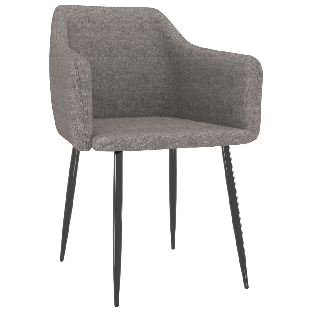 vidaXL Eetkamerstoelen 2 st stof lichtgrijs
